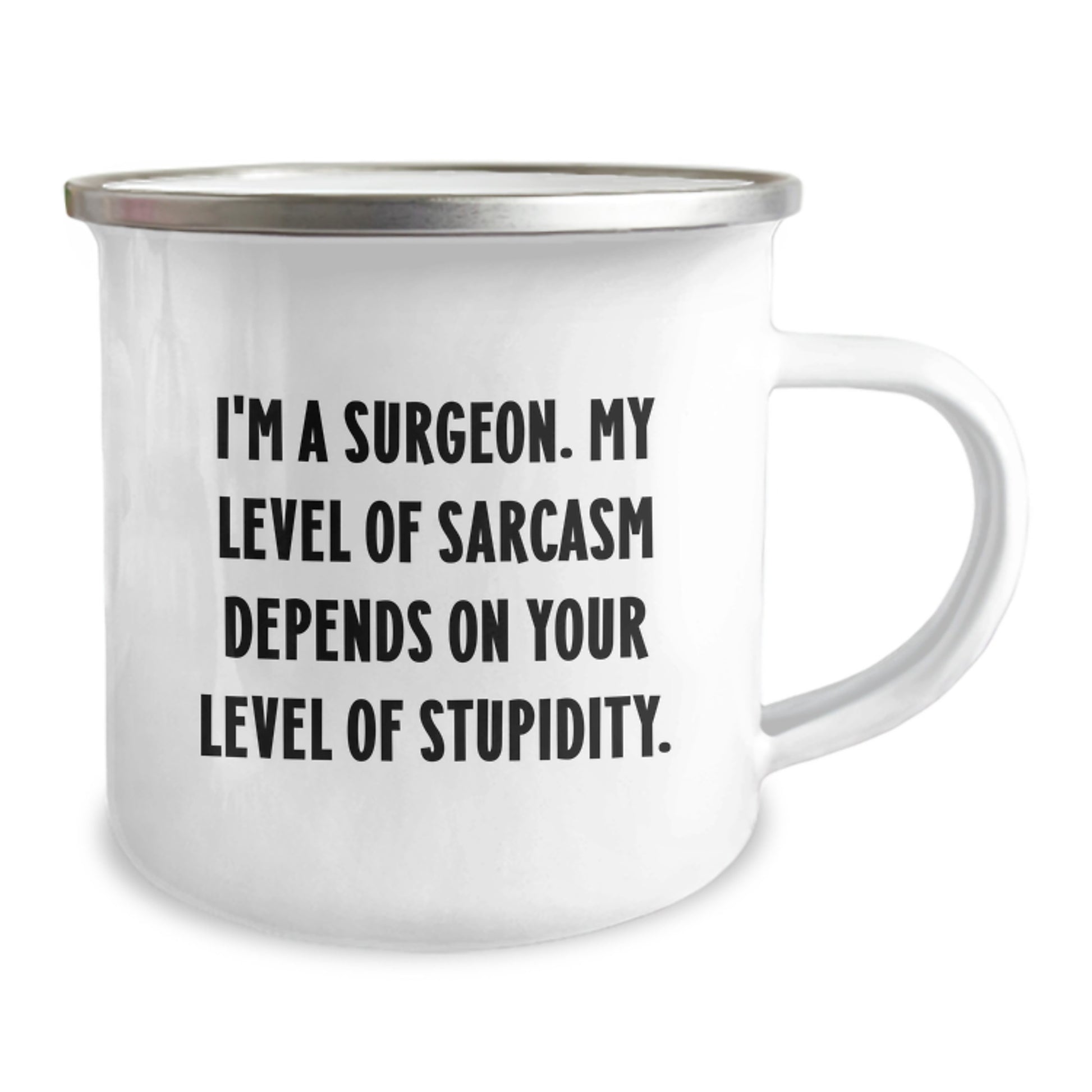 Funny Surgeon Gifts for Men - Surgeon Camping Mug, I'm A Surgeon My Level Of Sarcasm Depends On Your Level Of Stupidity, Unique Christmas Unique Gifts for Surgeons from Friends - Image 2
