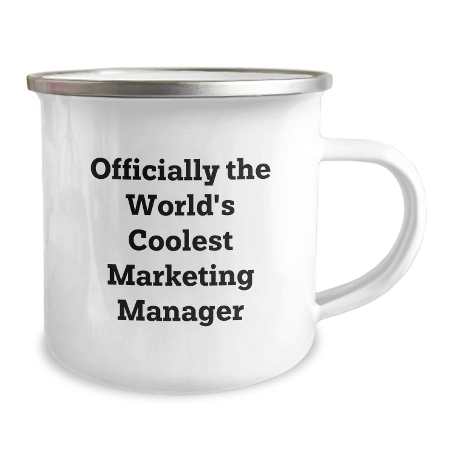 Marketing Manager Christmas Unique Gifts from Friends, Funny 'Officially The World's Coolest Marketing Manager' Camping Mug, Unique Holiday Gifts for Marketing Manager - Image 2