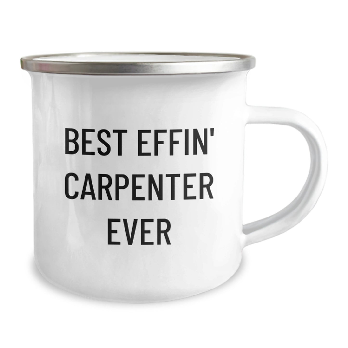 Funny Camping Mug Gifts for Men - Best Effin' Carpenter Ever, Unique Christmas Memorable Presents for Him, Stainless Steel Enamel Finish - Image 2