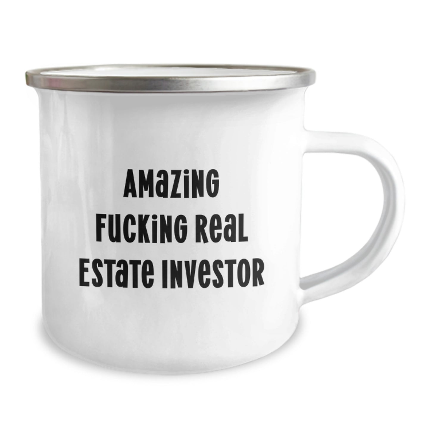 Funny Real Estate Investor Gifts for Men, Unique Christmas Unique Gifts from Friends, Camping Mug with 'Amazing F--king Real Estate Investor' Quote, Perfect for Real Estate Investor - Image 2