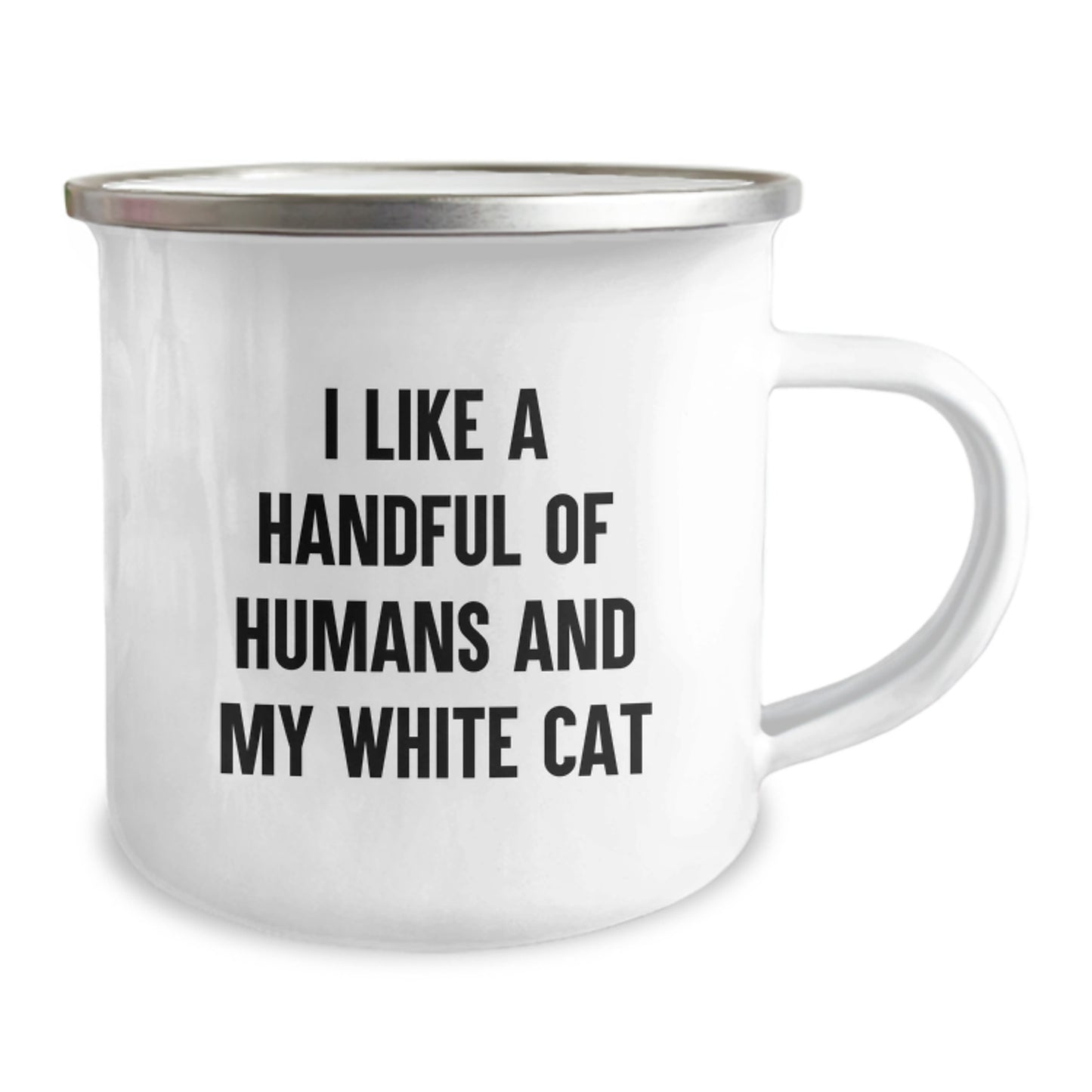 Funny White Cat Camping Mug Gifts from Friends for White Cat Lovers - Christmas Unique Mugs for White Cat Enthusiasts - Image 2