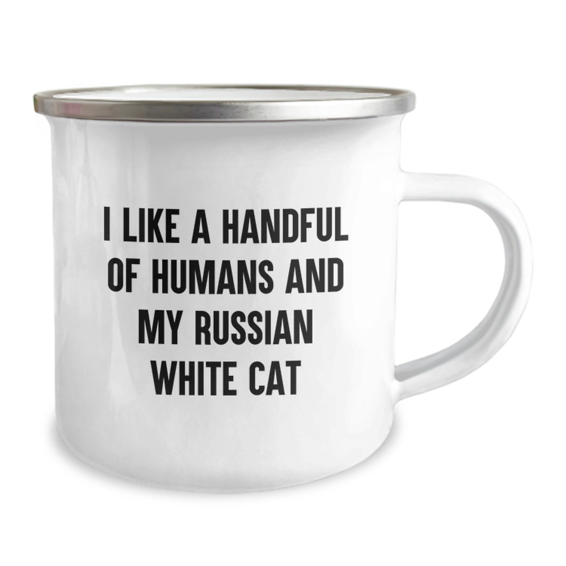 Russian White Cat Lover Gifts from Friends Funny Camping Mug for Christmas Unique Presents - Image 2