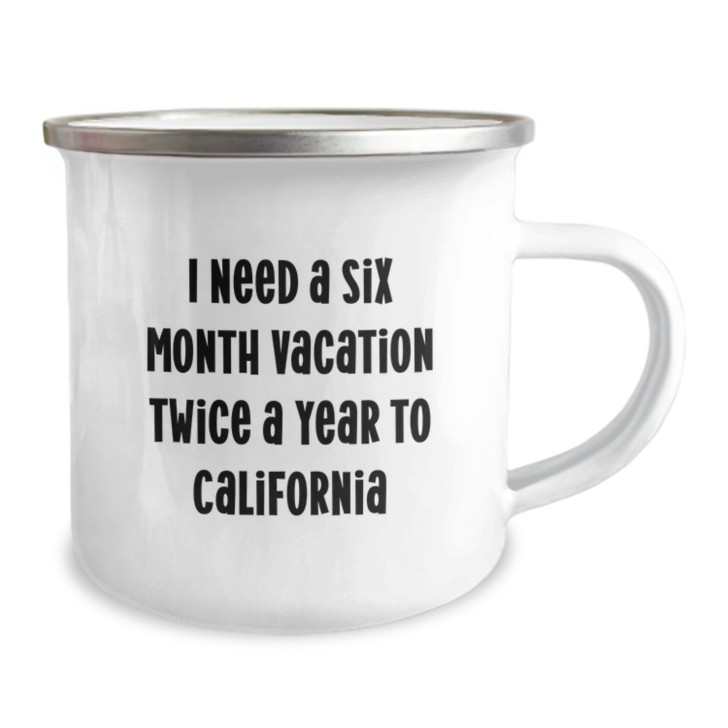Funny California Gifts for Friends and Family - California Camping Mug - Six Month Vacation Twice A Year To California - Image 2