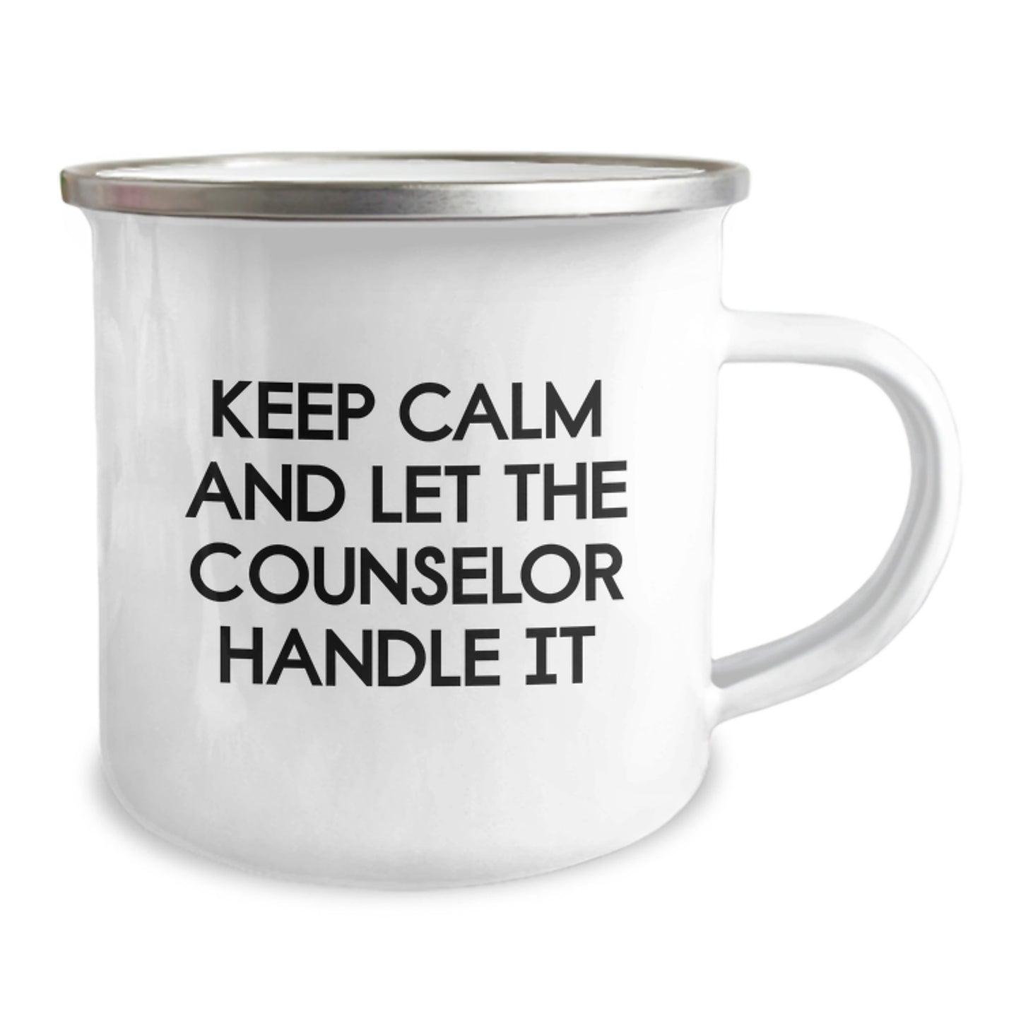 Funny Counselor Gifts from Men to Counselor Friends for Christmas Unique Gift Ideas - Keep Calm And Let The Counselor Handle It Camping Mug - Image 2