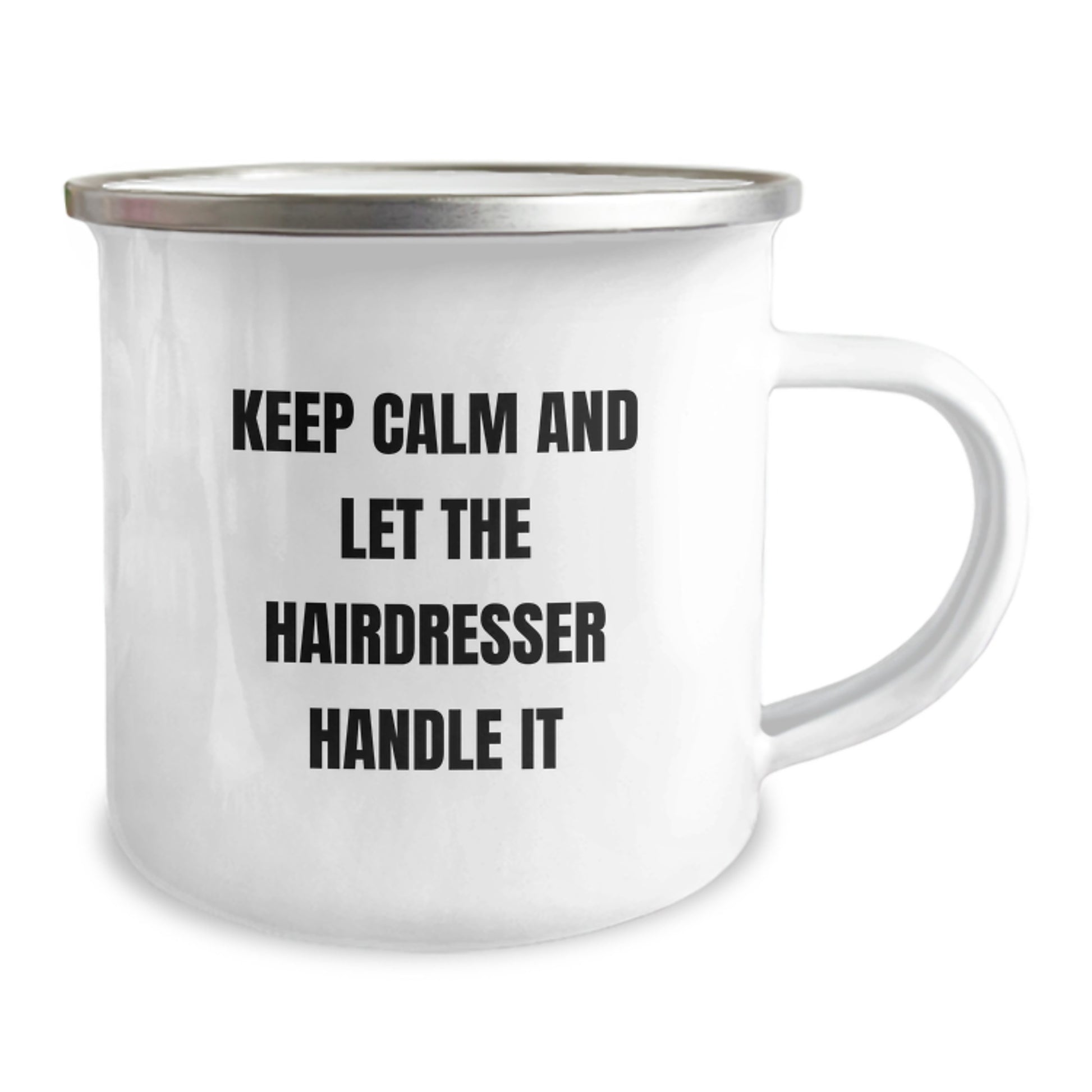 Funny Hairdresser Christmas Unique Gifts from Friends, Unique Camping Mug for Hairdresser, Keep 'Calm and Let the Hairdresser Handle It' - Image 2