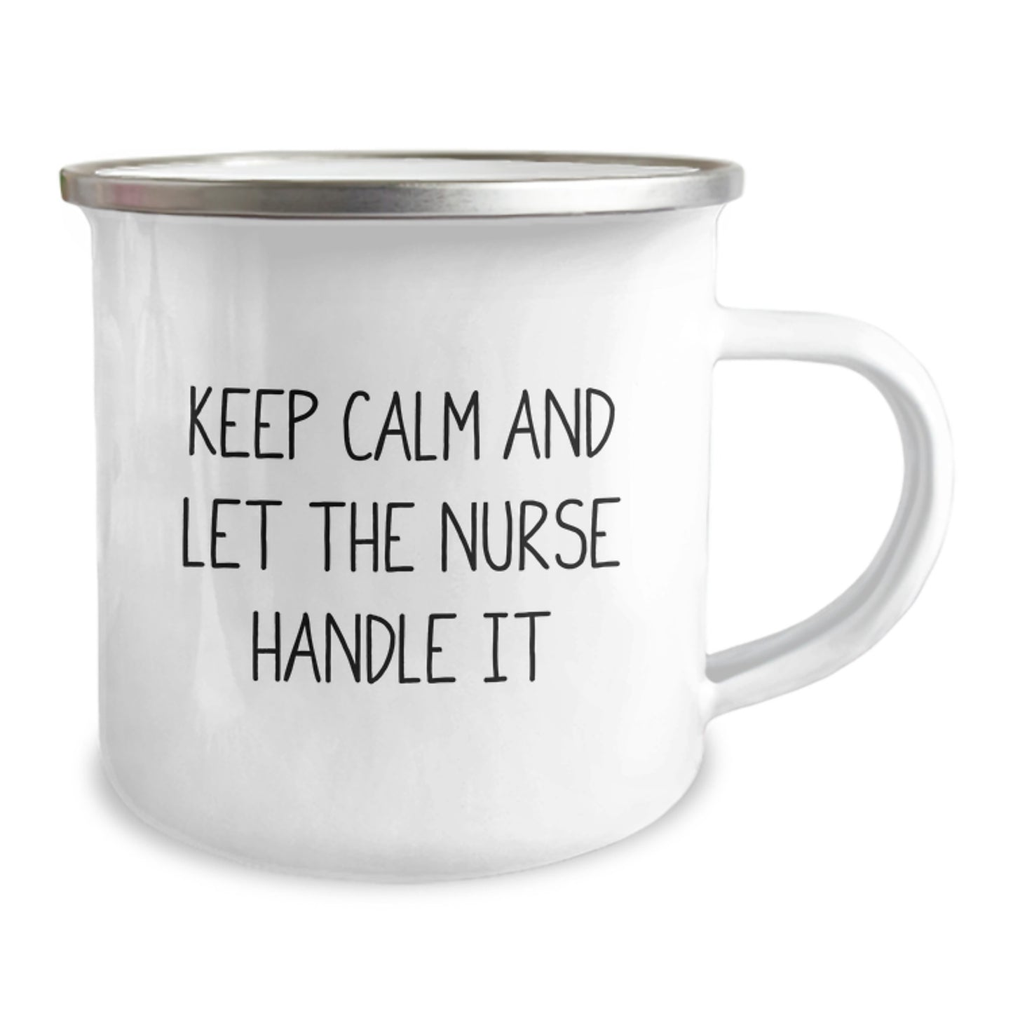 Funny Nurse Gifts, Christmas Unique Gifts, Camping Mug with 'Keep Calm And Let The Nurse Handle It' Quote, Gifts from Friends for Nurse - Image 2