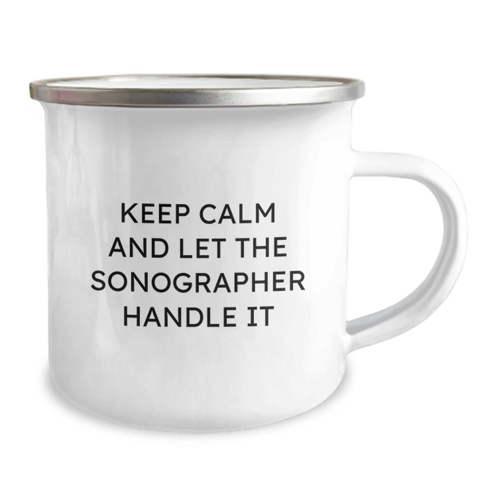 Funny Sonographer Gifts for Men from Friends, Christmas Unique Gifts for Camping Mug Lovers, Keep Calm And Let The Sonographer Handle It - Image 2