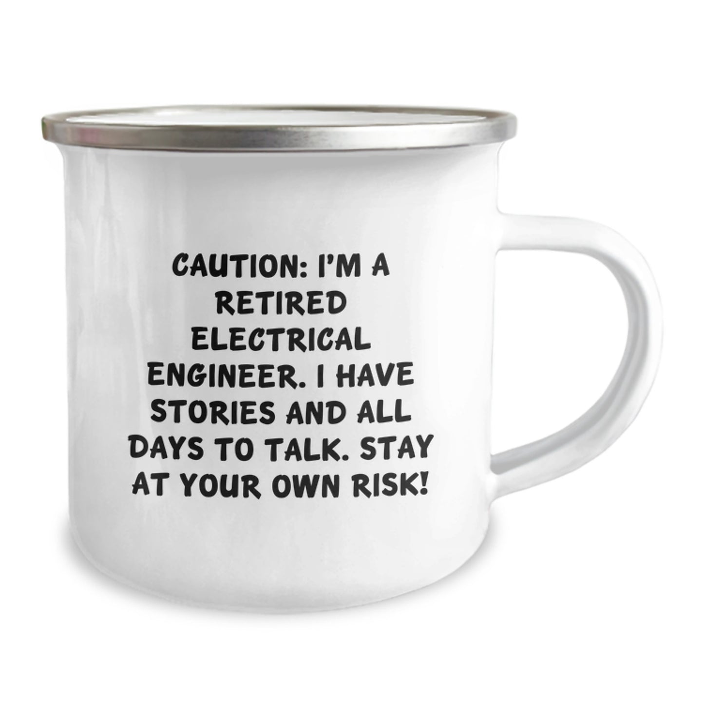 Funny Electrical Engineer Gifts for Men - Caution I'm A Retired Electrical Engineer Camping Mug - Unique Christmas Ideas for Coworkers - Image 2
