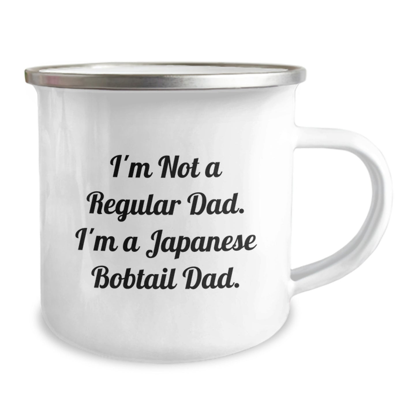 Funny Japanese Bobtail Cat Lover Camping Mug Gifts for Dad from Family - Image 2