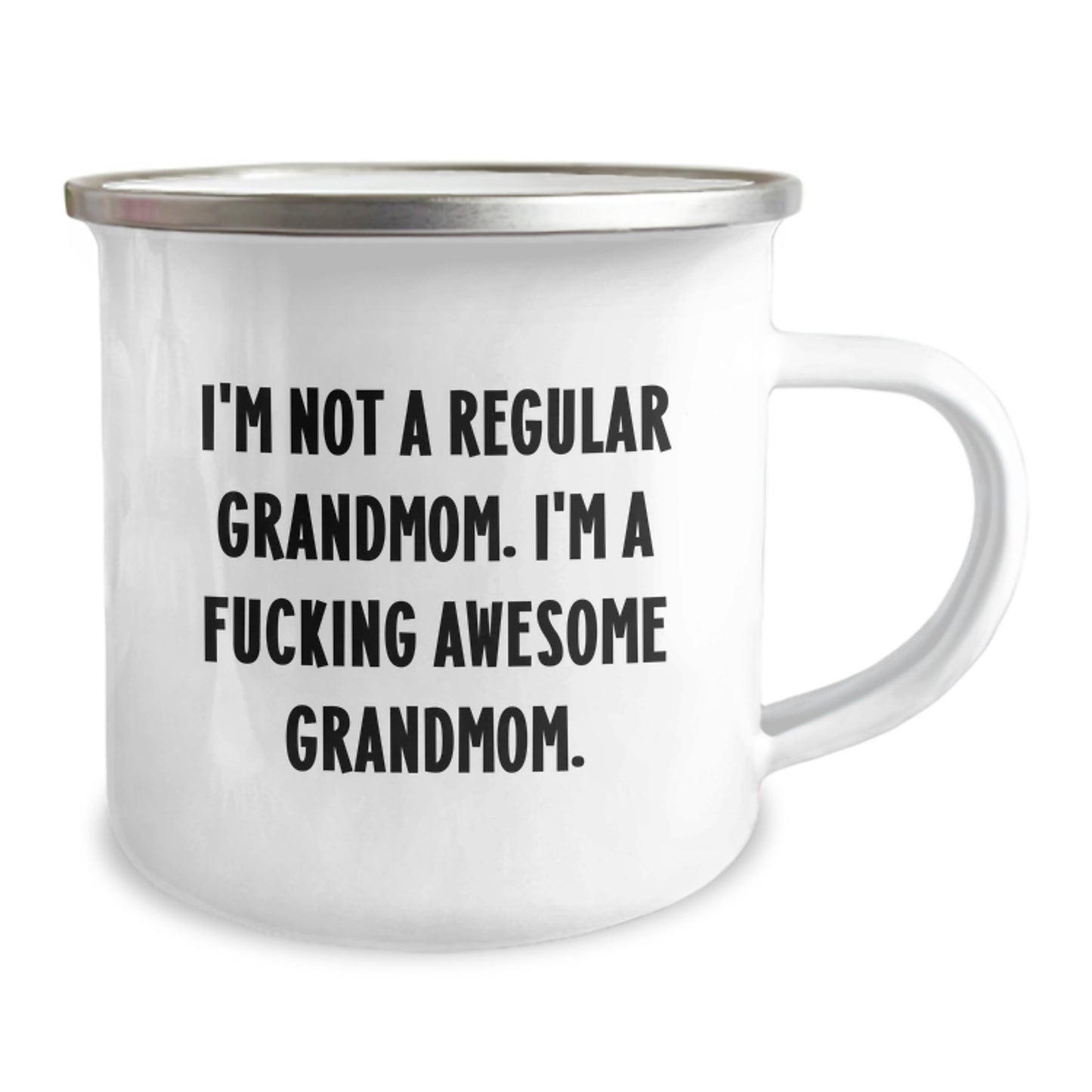 Funny Grandmom Gifts from Family for Christmas Unique Presents Camping Mug 'I'm Not A Regular Grandmom' - Image 2