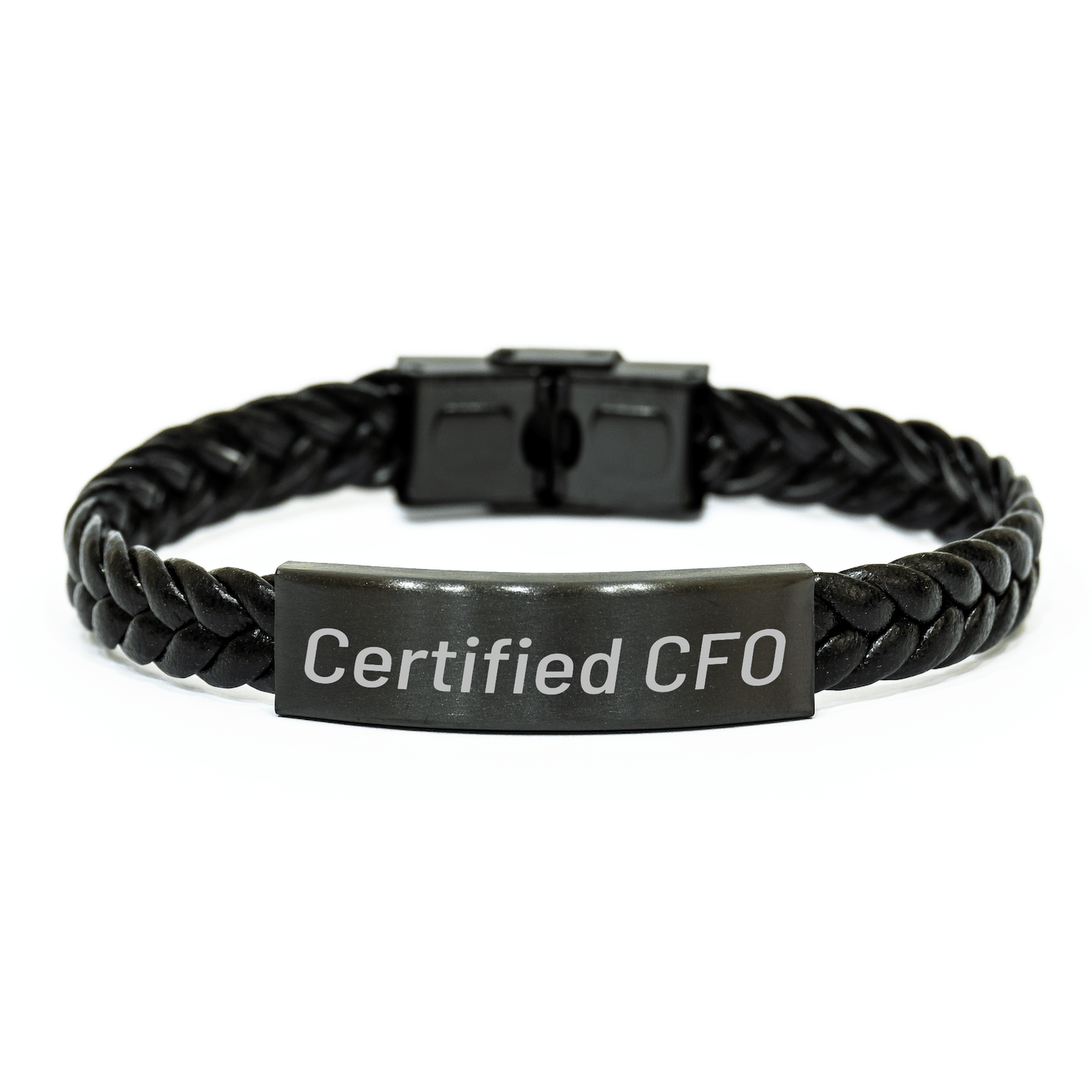Certified CFO Gift, Funny Quote Interlaced Leather Bracelet, Gifts from Friends for CFO, Unique Father's Day Unique Gifts - Victory Thru Vision