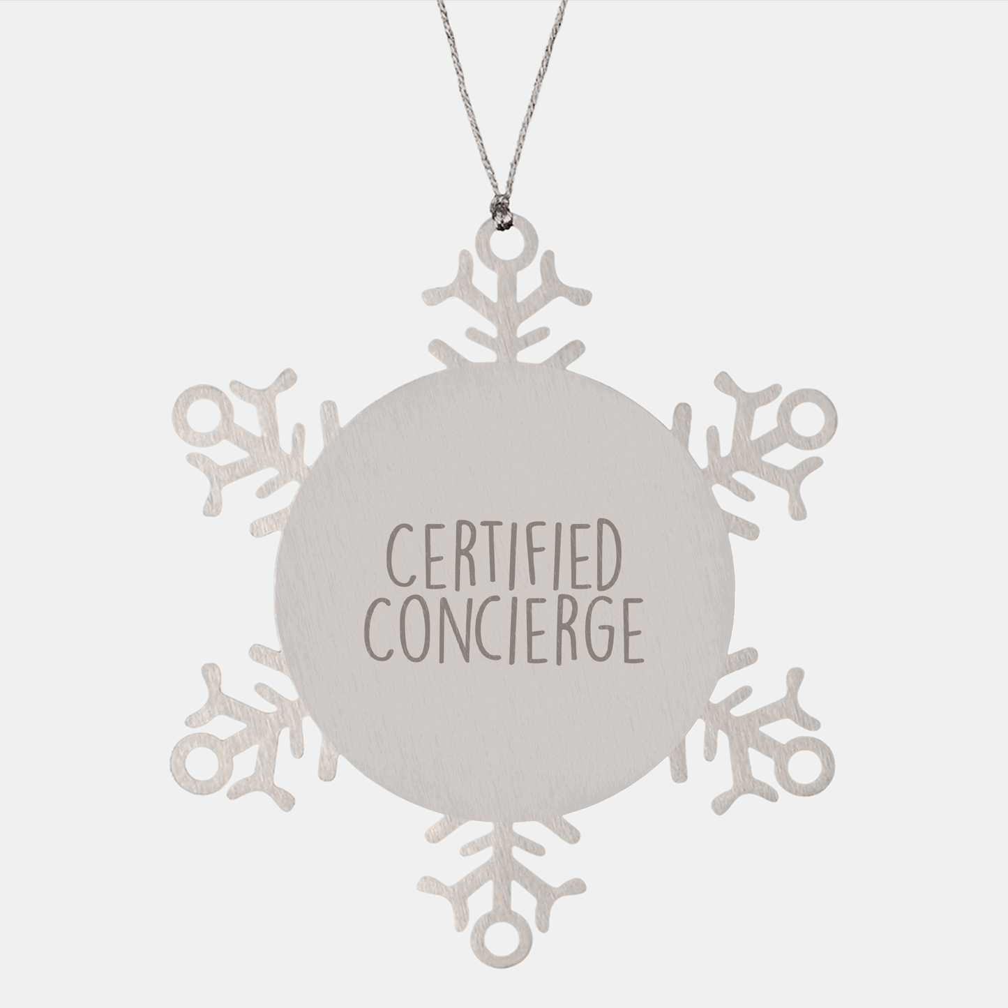 Certified Concierge's Funny Snowflake Ornament, Gifts from Friends to Coworkers, Christmas Unique Gifts for Men and Women - Victory Thru Vision