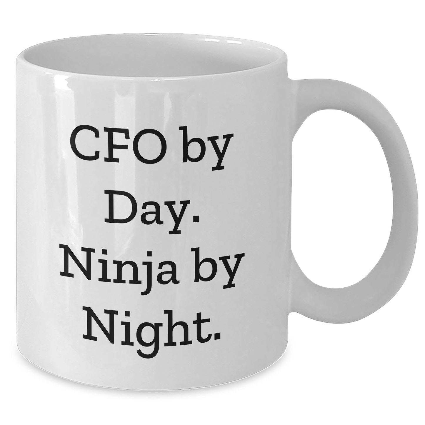 CFO Ninja Gifts from Friends - Funny White Coffee Mug for Graduation Celebrations - Victory Thru Vision