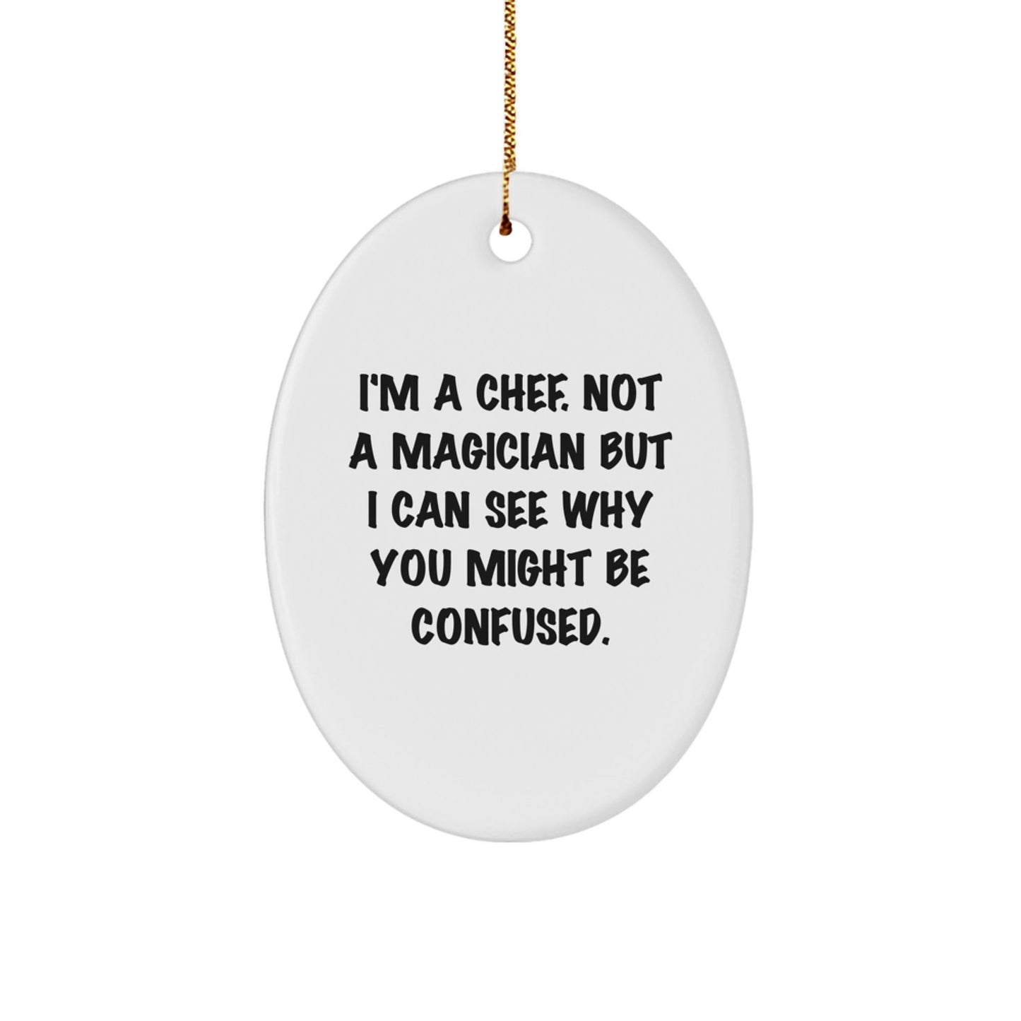 Chef's Delight, Oval Ornament Gifts from Friends to Family, Christmas Unique Gifts for Chefs - Victory Thru Vision