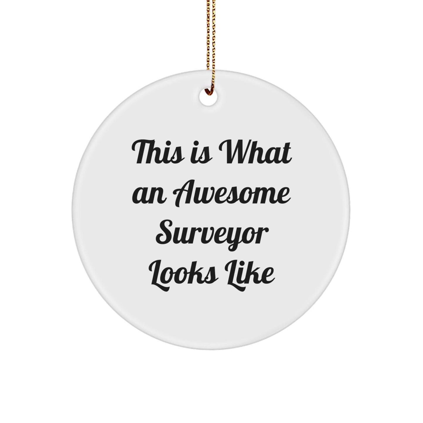 Funny Surveyor Gifts for Surveyor Lovers, Christmas Unique Gifts from Family, Friends or Coworkers - Surveyor Circle Ornament - Image 1
