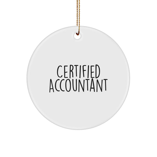 Funny Certified Accountant Christmas Unique Gifts for Him - Circle Ornament 'Keep Calm and Crunch Numbers' - Gifts from Friends for Accountant - Image 1