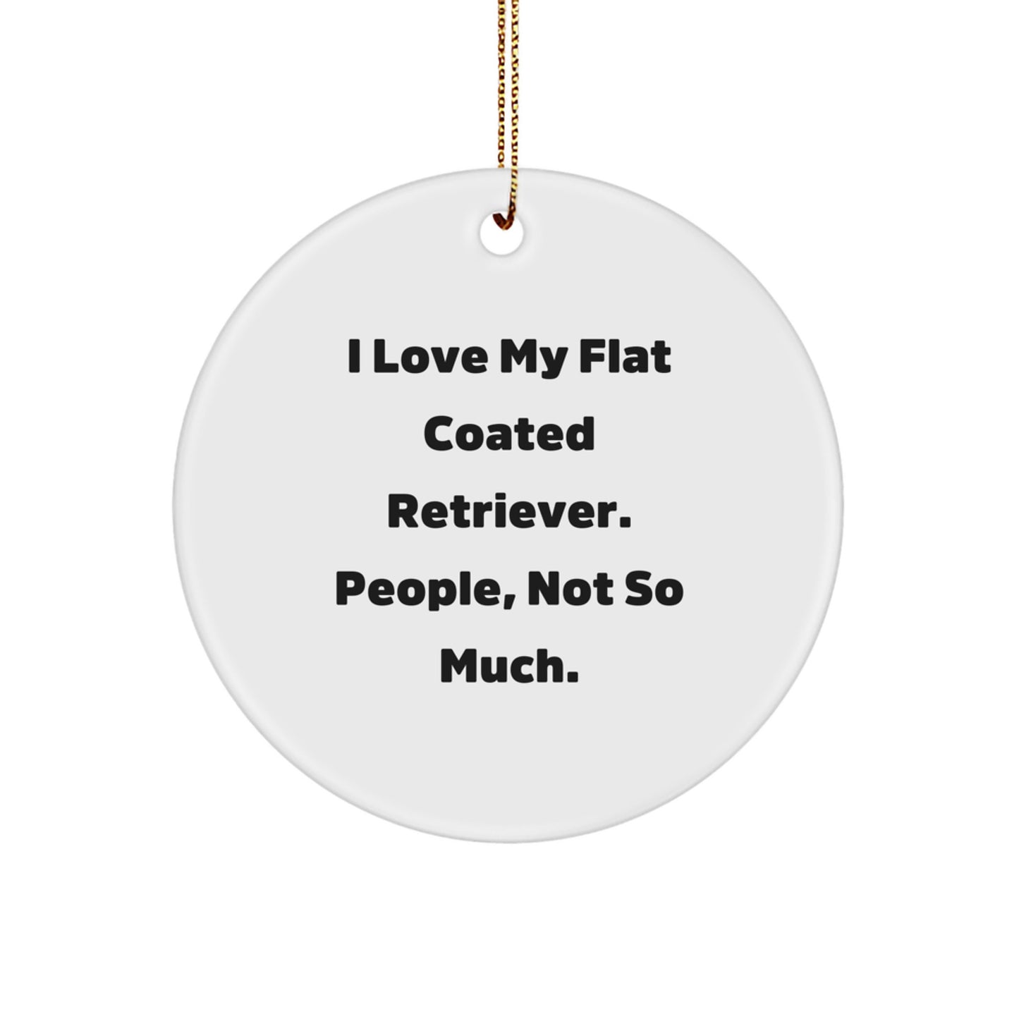 Flat Coated Retriever Dog Lover Christmas Circle Ornament Funny Quote Gifts from Friends for Family Members - Image 1