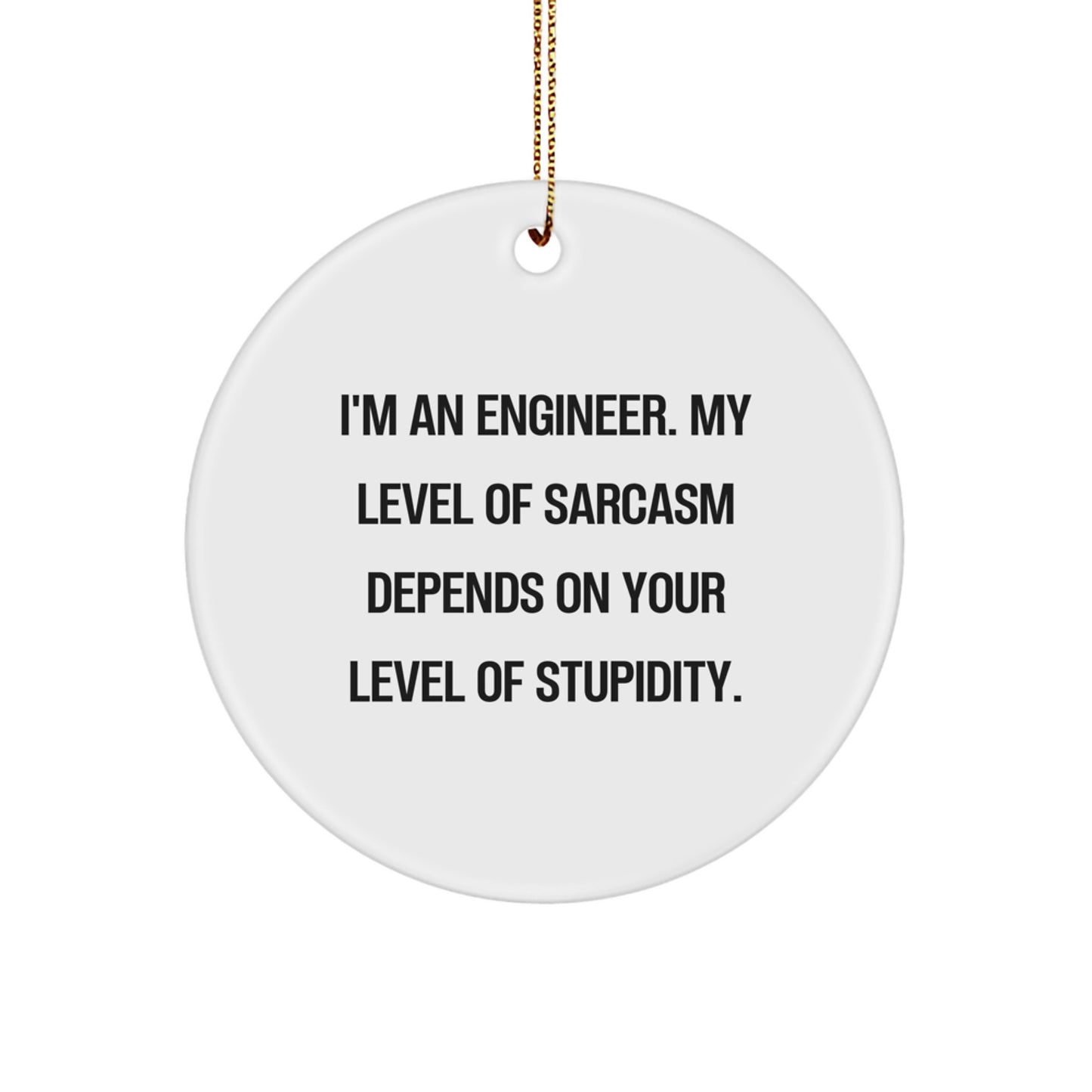 Funny Engineer Gifts from Friends, Christmas Unique Circle Ornaments for Men, Women, Coworkers, Humorous Quote, Sarcastic Sarcasm - Image 1