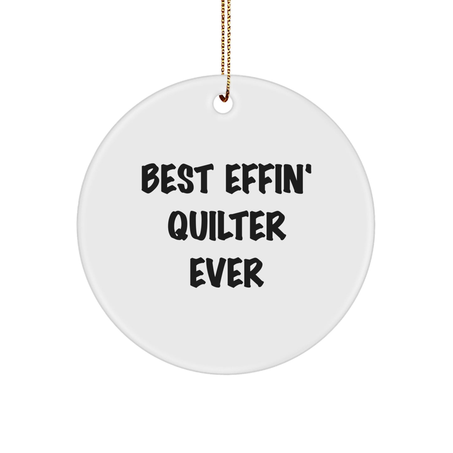 Funny Quilter Circle Ornament Gifts from Men to Quilter Friends for Christmas - Image 1