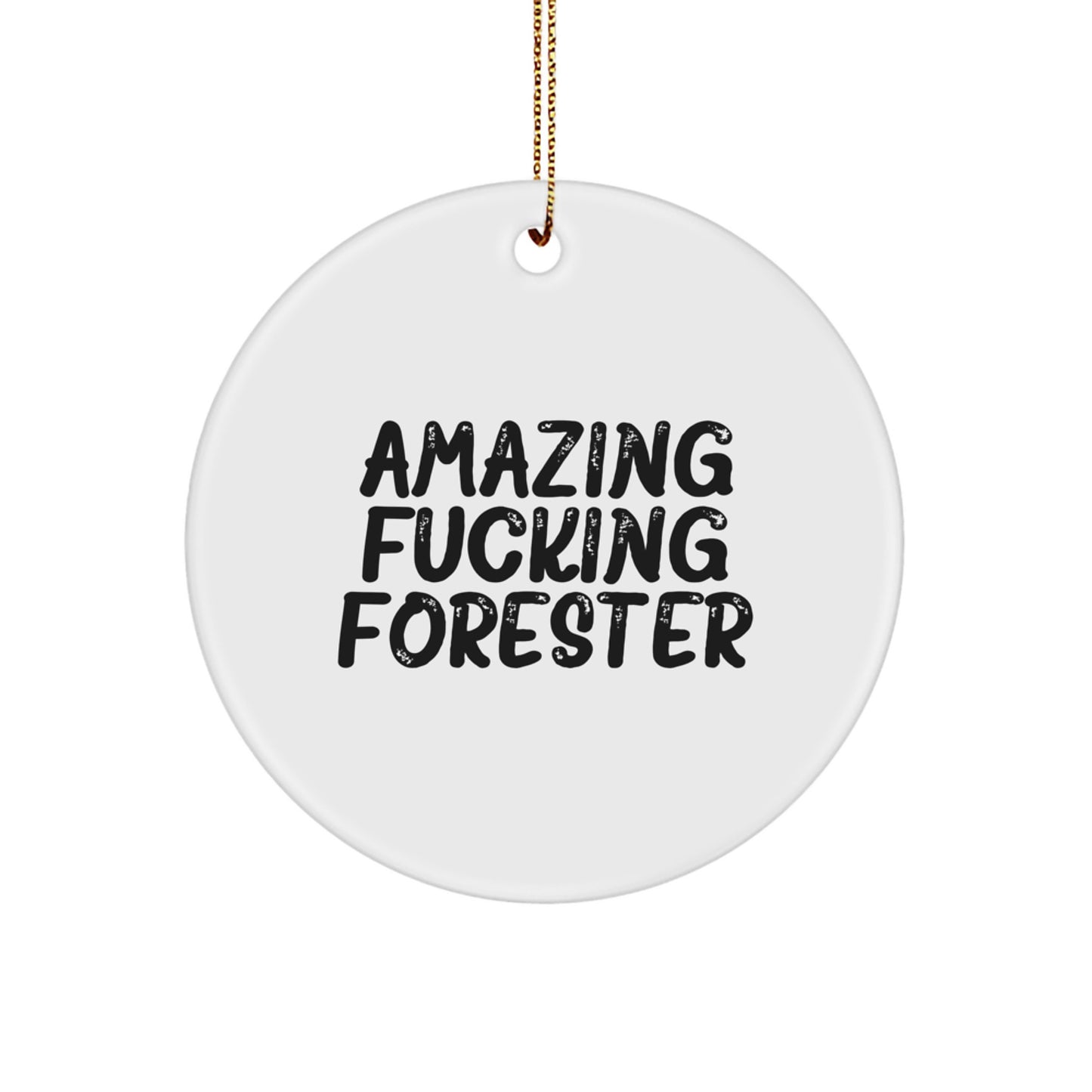 Funny Forester Christmas Circle Ornament Gifts from Family Friends for Forester - Image 1