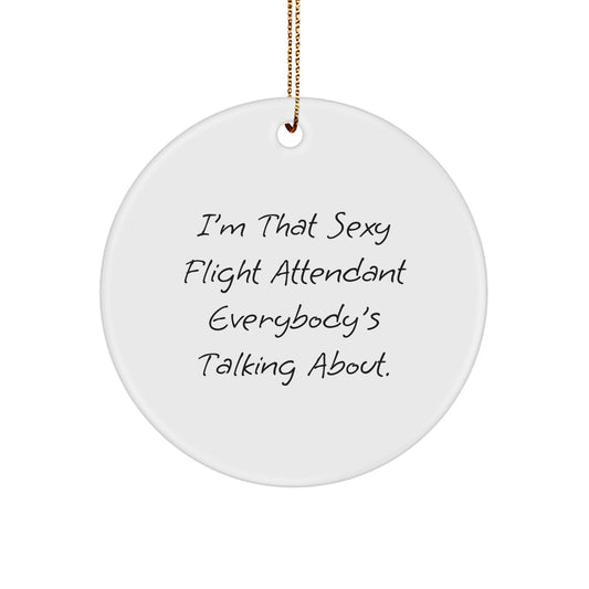 Funny Flight Attendant Circle Ornament Gifts from Men for Christmas Unique Gifts - Image 1