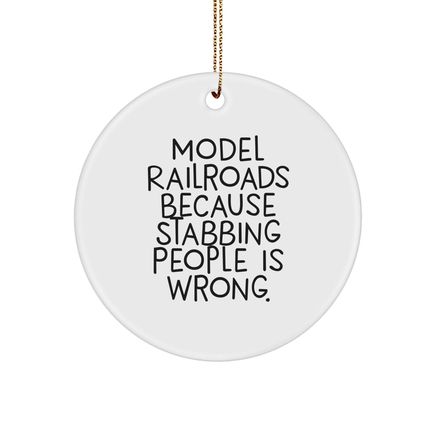 Funny Model Railroads Circle Ornament Gifts from Friends for Christmas Decorations - Image 1