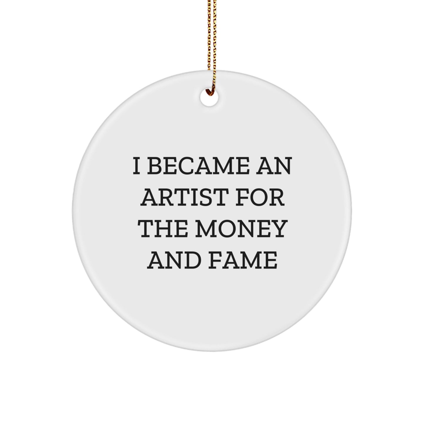 Funny Artist Gifts from Friends, Unique Circle Ornament for Artist Men, Christmas Unique Gifts for Artist Friends - Image 1