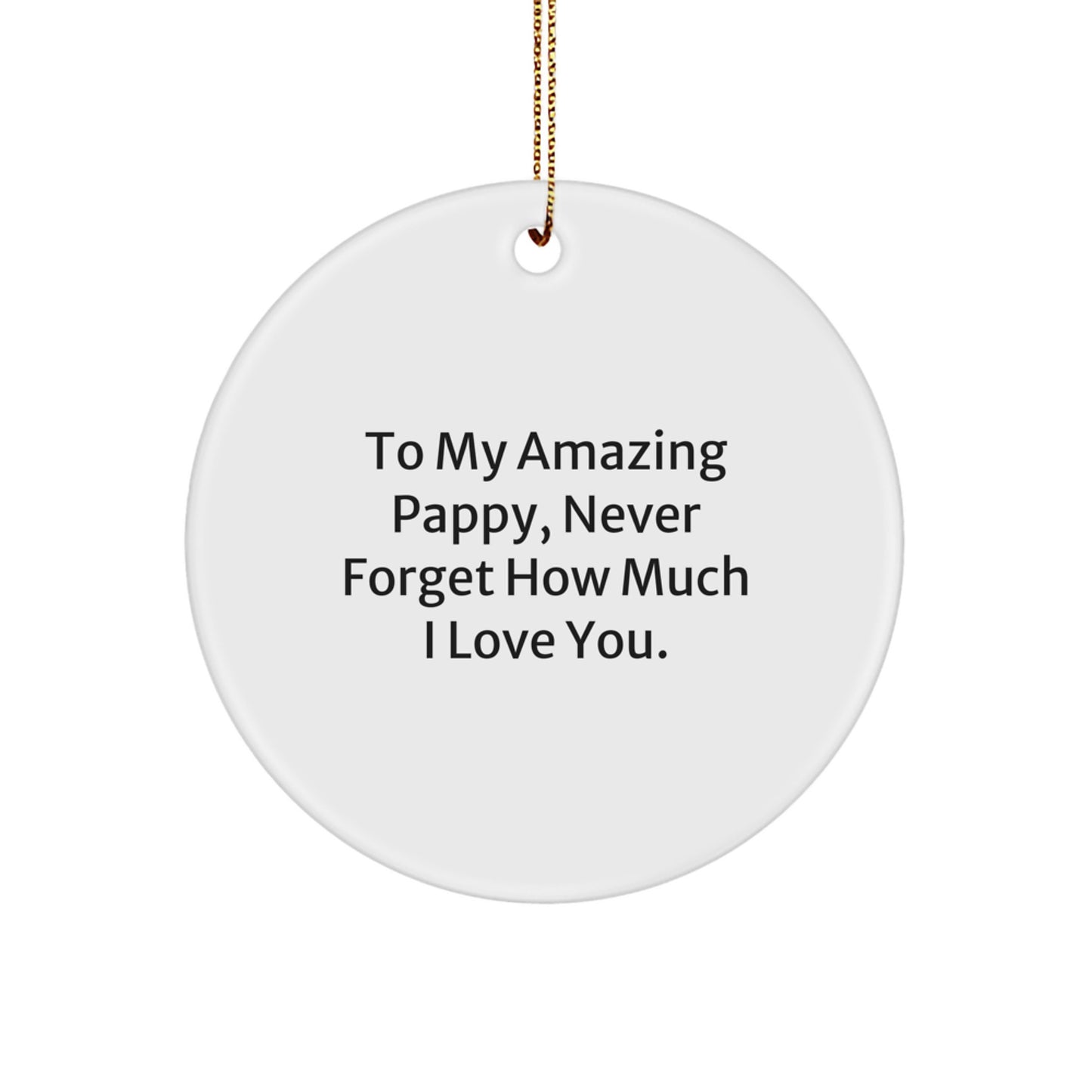Funny Gifts for My Amazing Pappy, Heartfelt Circle Ornament with Inspirational Quote, Gifts from Family to Pappy - Image 1