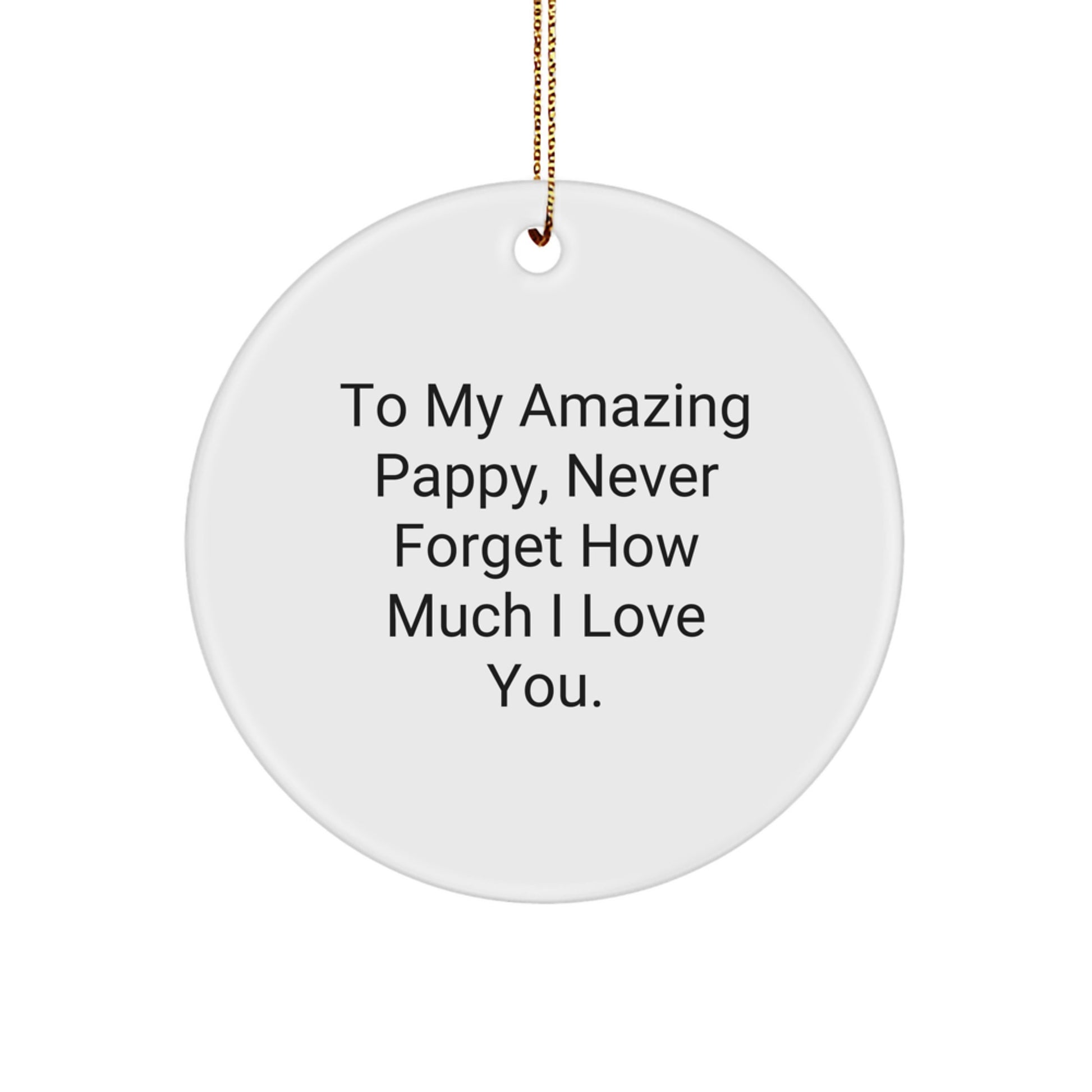 Funny Pappy Gifts from Friends and Family - To My Amazing Pappy Never Forget How Much I Love You - Circle Ornament for Christmas Unique Gifts - Image 1