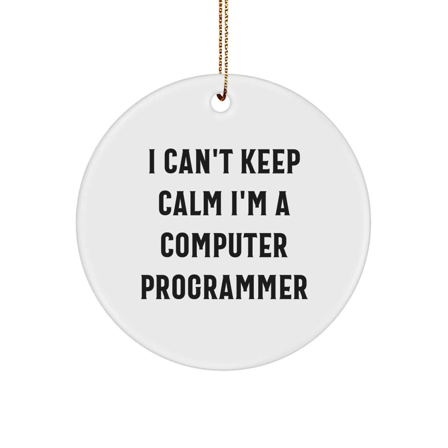 Funny Computer Programmer Gifts for Men, I'm A Computer Programmer Circle Ornament, Unique Christmas Decorations - Image 1