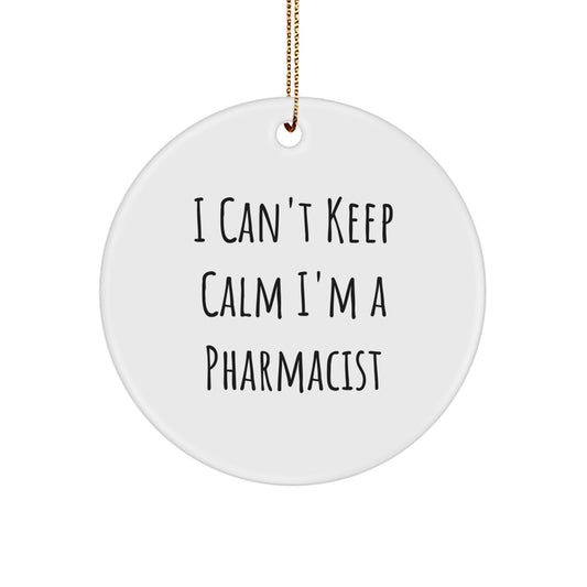 Funny Pharmacist Gifts for Men, I'm A Pharmacist Christmas Circle Ornament, Unique Pharmacy Decorations for Coworkers - Image 1