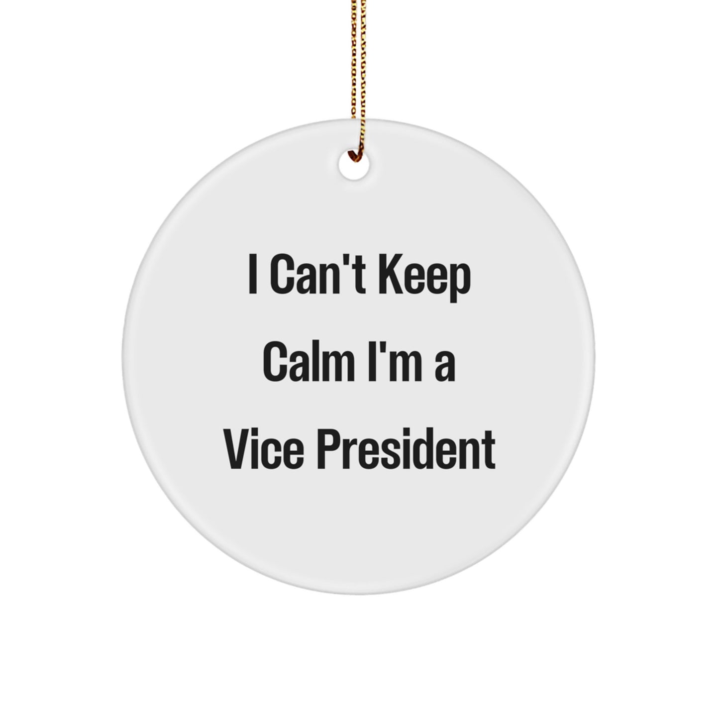 Funny Vice President Gifts for Friends, Coworkers, or Family - I'm A Vice President Circle Ornament for Christmas Unique Gifts - Image 1