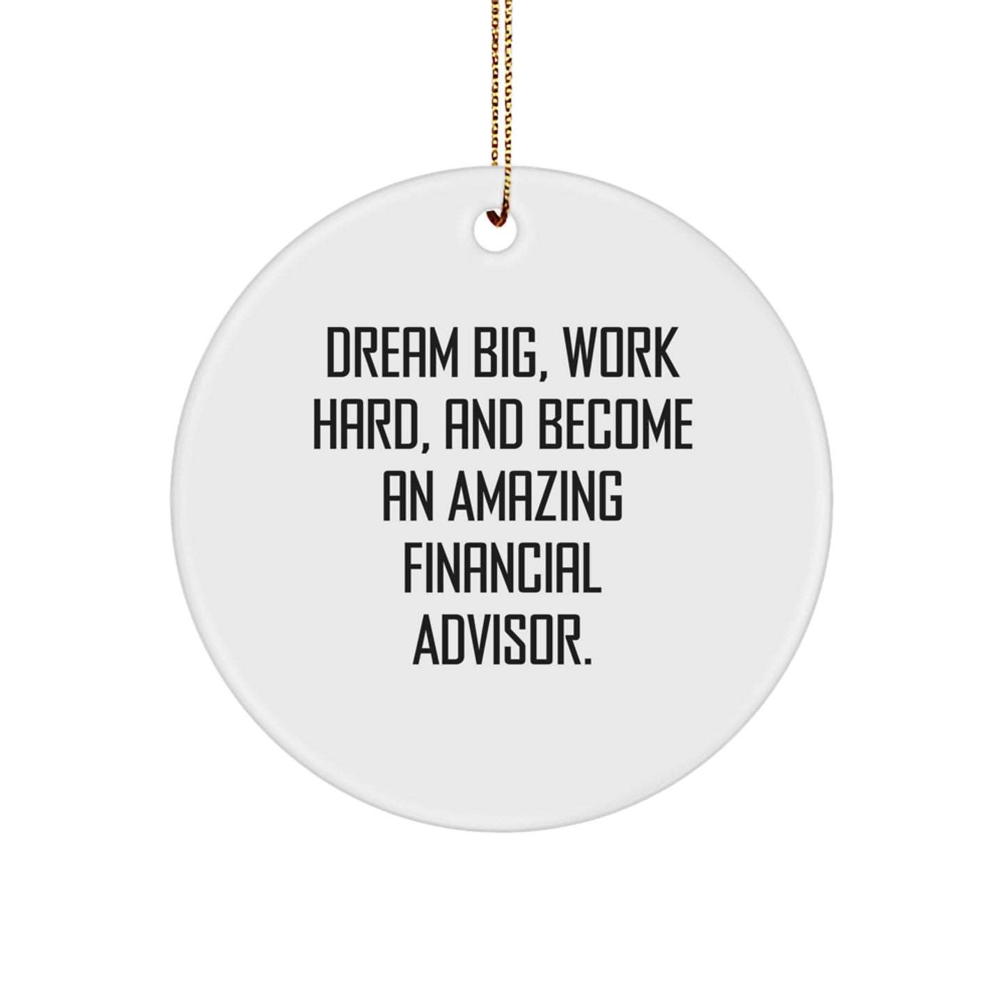 Inspiring Financial Advisor Gifts for Men Women Friends Family - Become Amazing with 'Dream Big' Motivational Circle Ornament, Christmas Unique Decor - Image 1