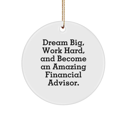Dream Big Funny Financial Advisor Gifts from Friends, Inspirational Circle Ornament for Men, Women, Coworkers, Unique Christmas Unique Gifts - Image 1