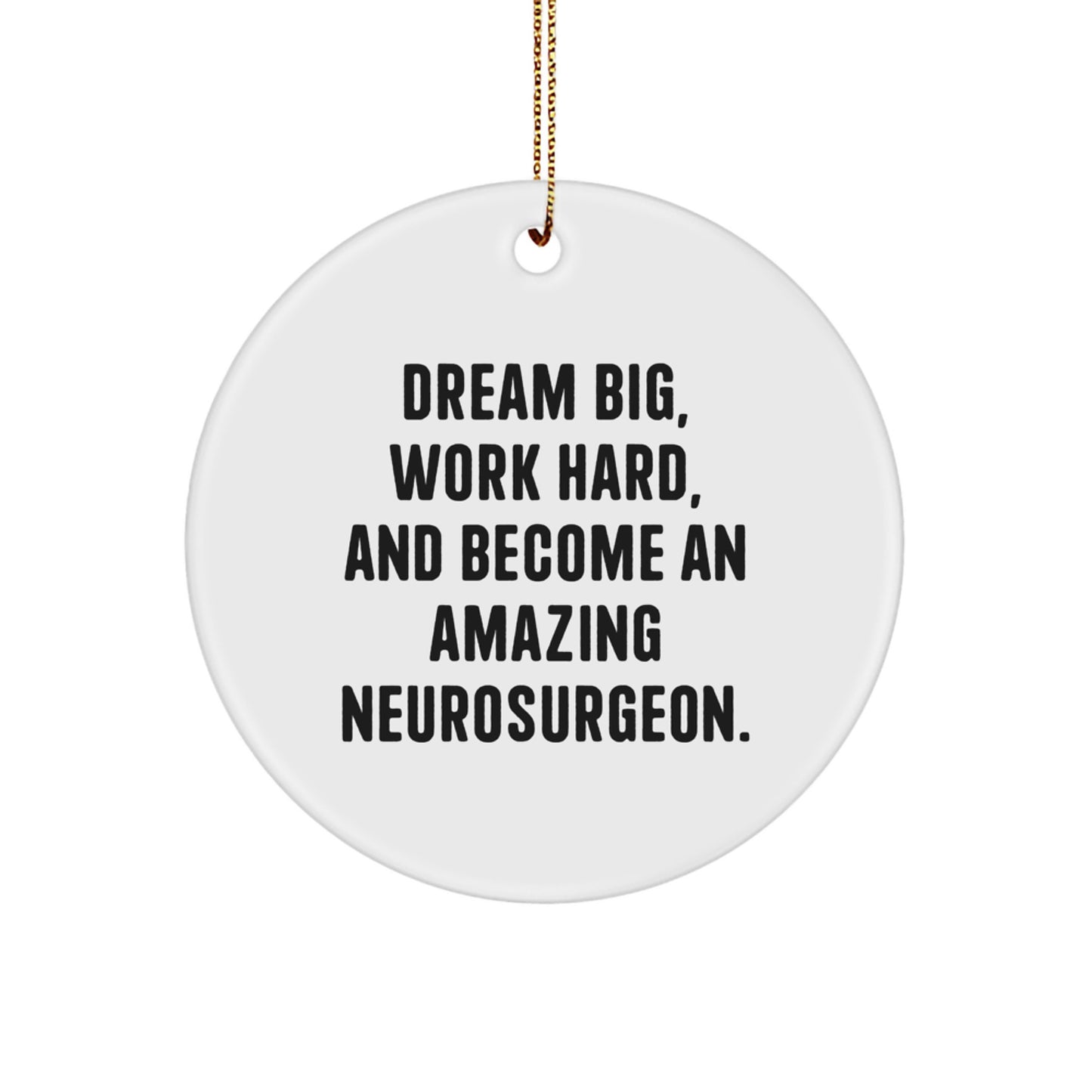 Inspirational Gifts from Friends for Amazing Neurosurgeons, Dream Big Work Hard Circle Ornament Christmas Unique Treasures - Image 1