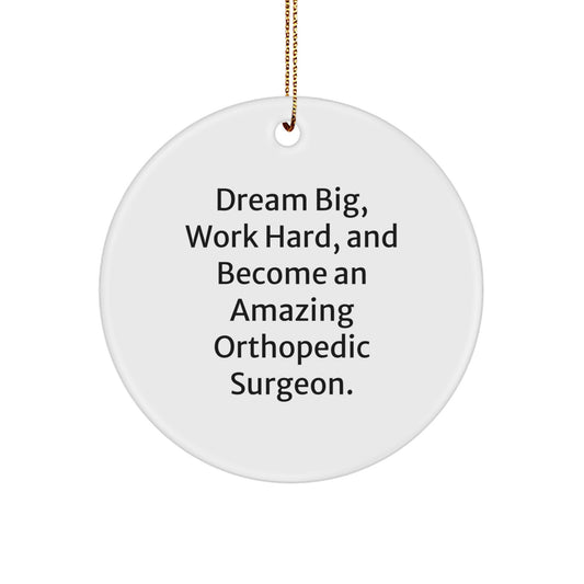 Funny Orthopedic Surgeon Gifts for Men, Women, Friends, or Coworkers - Inspirational Circle Ornament with Dream Big Quote, Perfect for Christmas Unique Gifts - Image 1