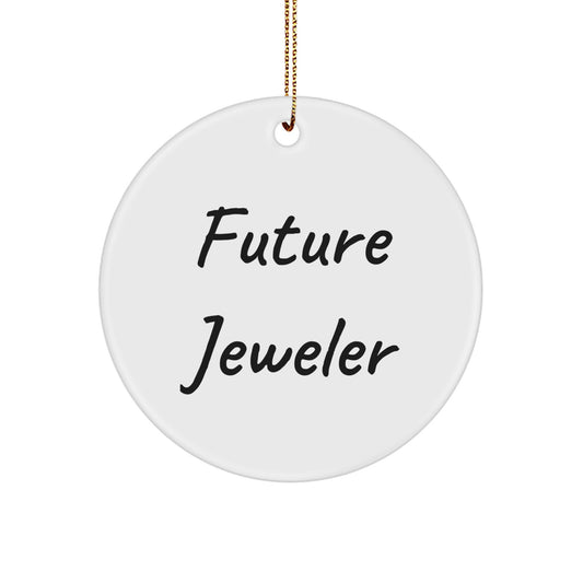Funny Future Jeweler Circle Ornament Gifts from Family, Funny Jeweler Christmas Unique Gifts, Great Circle Ornament for Future Jeweler - Image 1