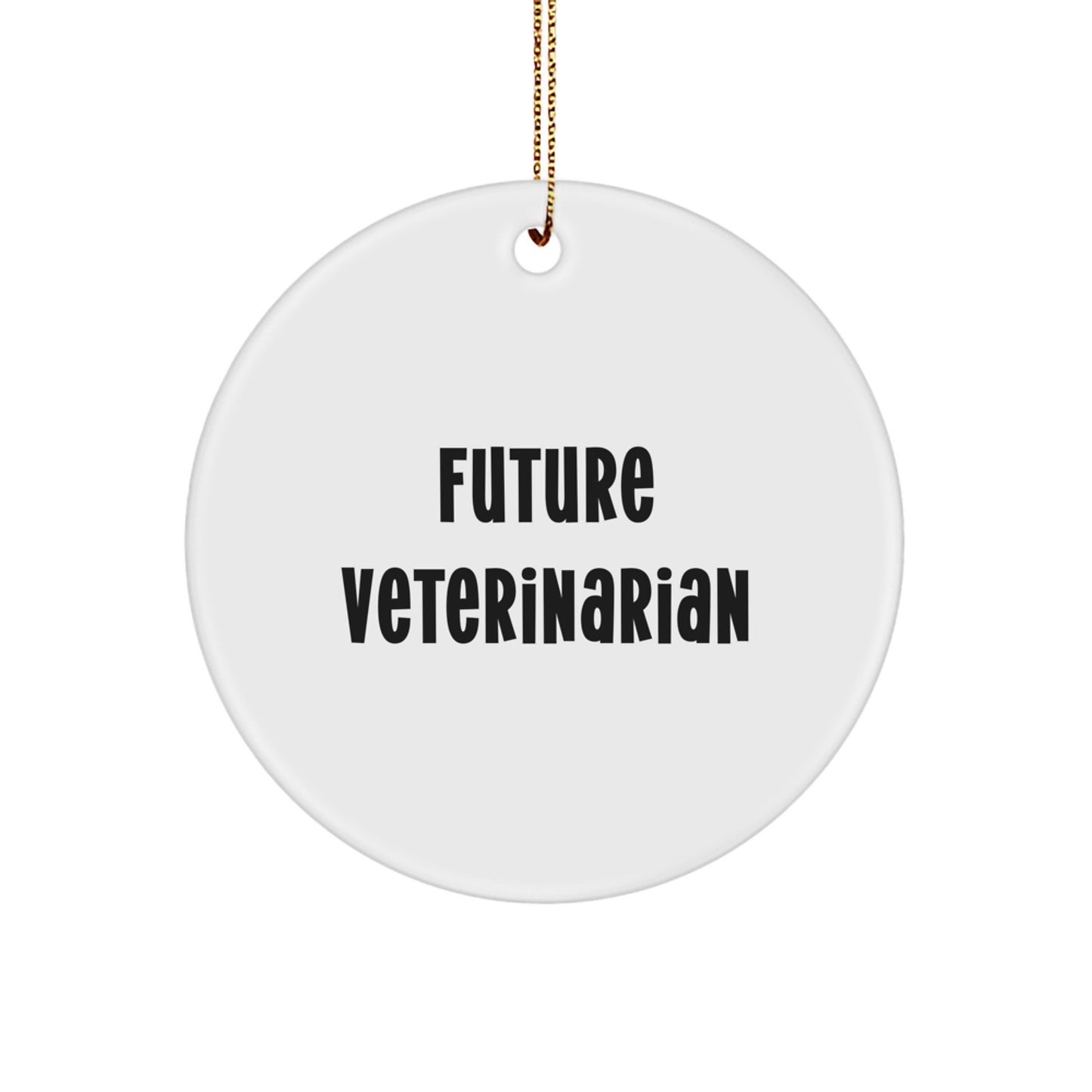 Funny Future Veterinarian Gifts from Mom, Circle Ornament with Inspirational Quote, Christmas Unique Decoration for Veterinarian Friends and Family - Image 1
