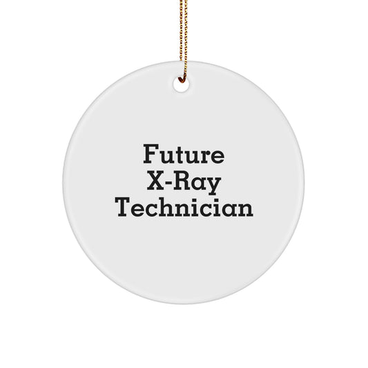 Funny X-Ray Technician Gifts from Friends for Future X-Ray Technicians Circle Ornament, White, Christmas Unique Gifts - Image 1