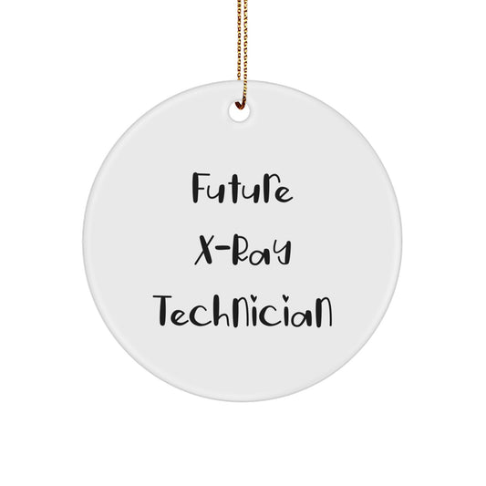 Funny Future X-Ray Technician Gifts from Friends, X-Ray Technician Christmas Unique Circle Ornaments, 'Future X-Ray Tech in Training' Circle Ornament, White, Circle Shaped - Image 1