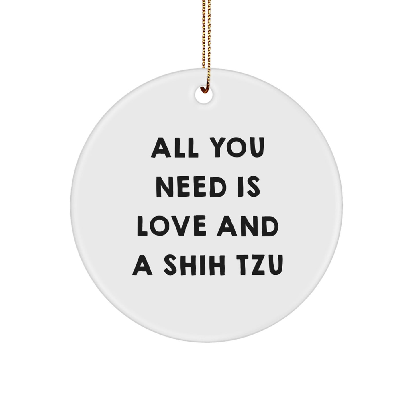 Shih Tzu Dog Lover Gifts from Friends, Family, Coworkers to Shih Tzu Dog Owners - Funny Circle Ornament, Christmas Unique Gift - Image 1
