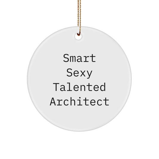 Gifts from Friends for Architects - 'Smart Sexy Talented' Circle Ornament, White, 2.75\ - Image 1
