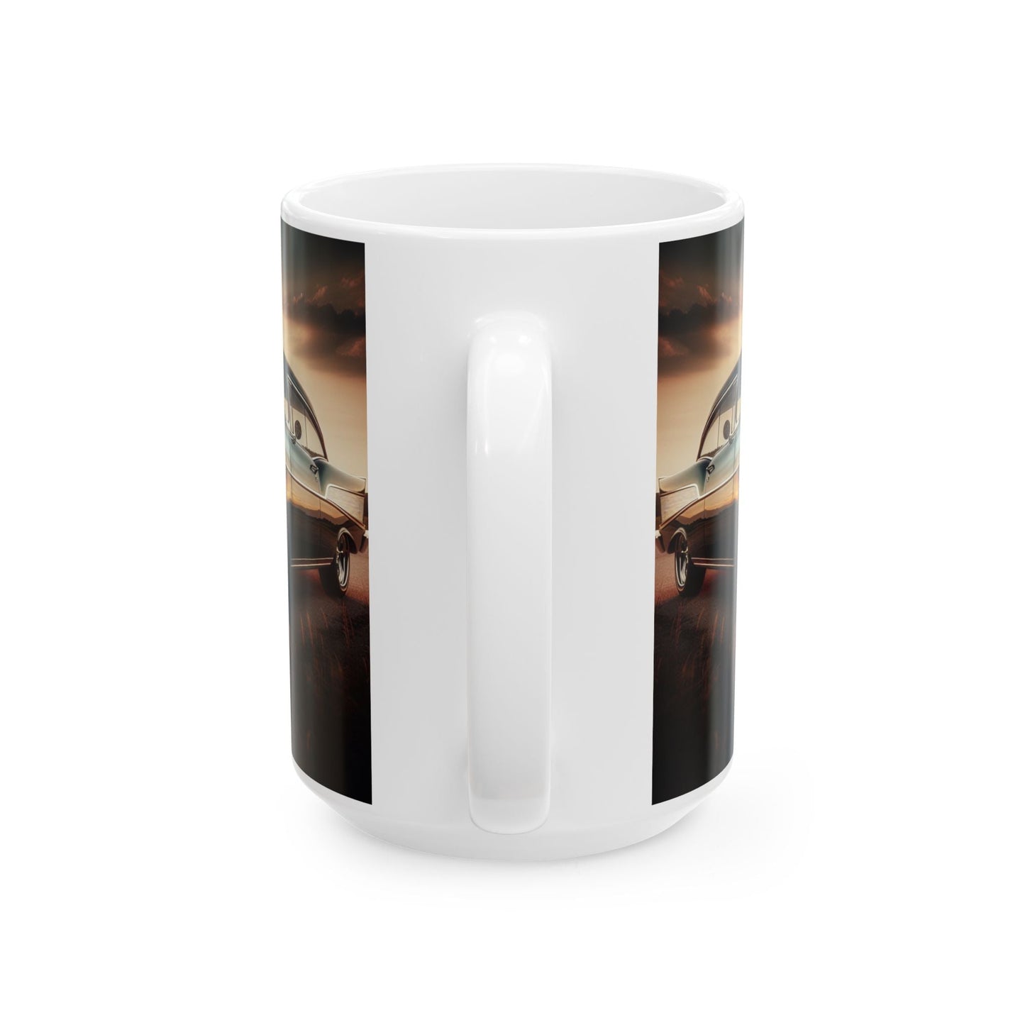Classic Car Ceramic Mug, 1957 Chevy Bel Air Coffee Cup, Vintage Chevy Tea Mug, Gift for Vehicle Enthusiast - Victory Thru Vision