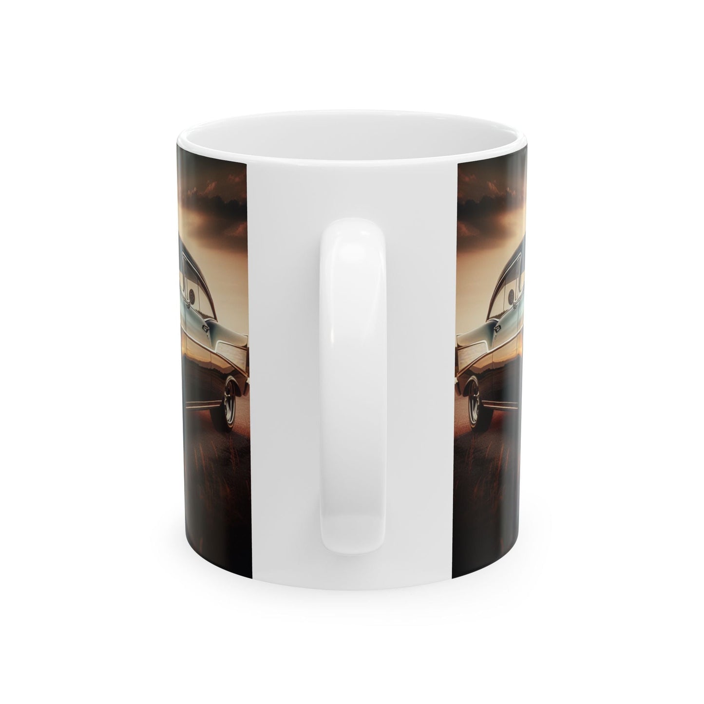 Classic Car Ceramic Mug, 1957 Chevy Bel Air Coffee Cup, Vintage Chevy Tea Mug, Gift for Vehicle Enthusiast - Victory Thru Vision