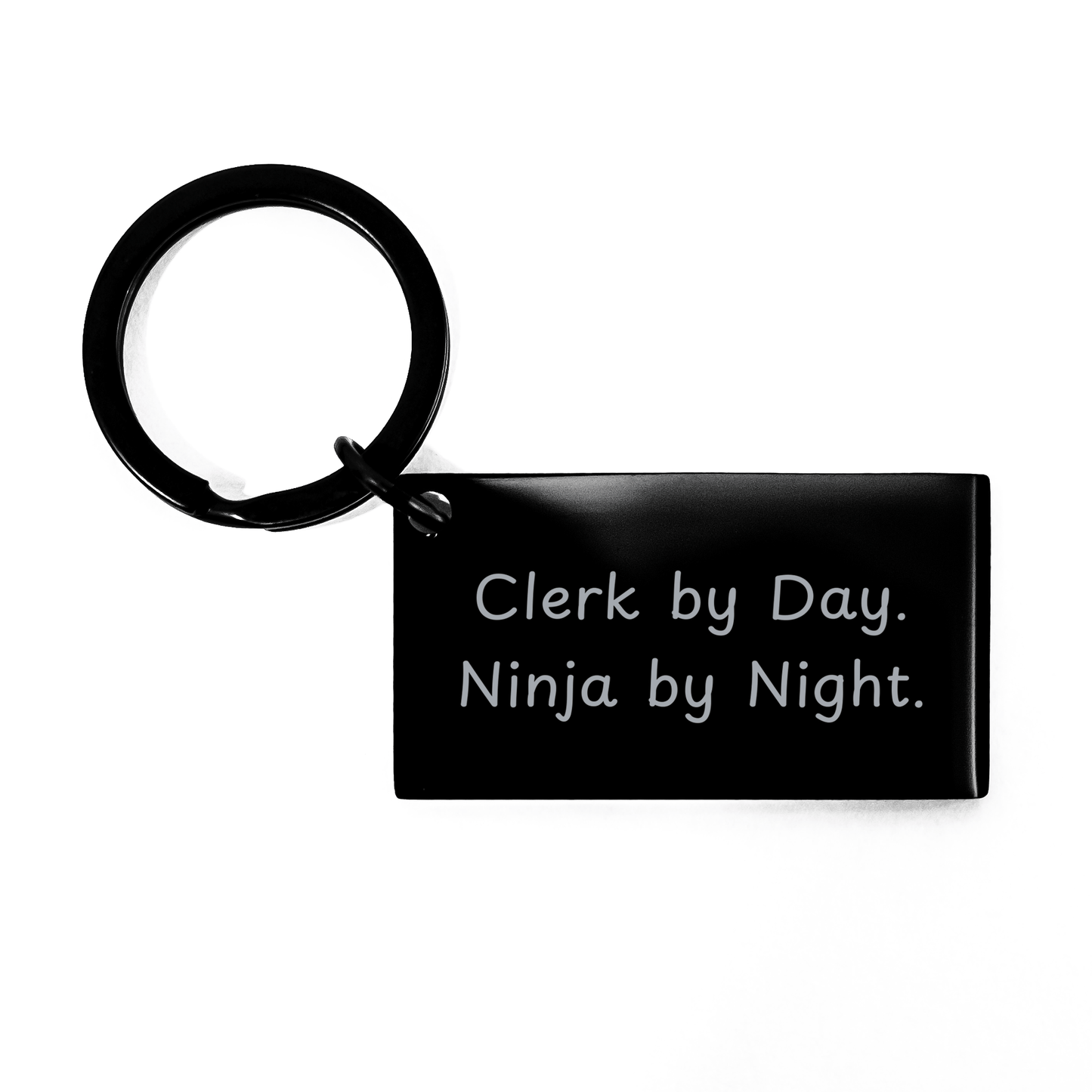 Clerk Keychain Gifts from Friends to Clerk By Day Ninja By Night Graduation Unique Presents - Victory Thru Vision