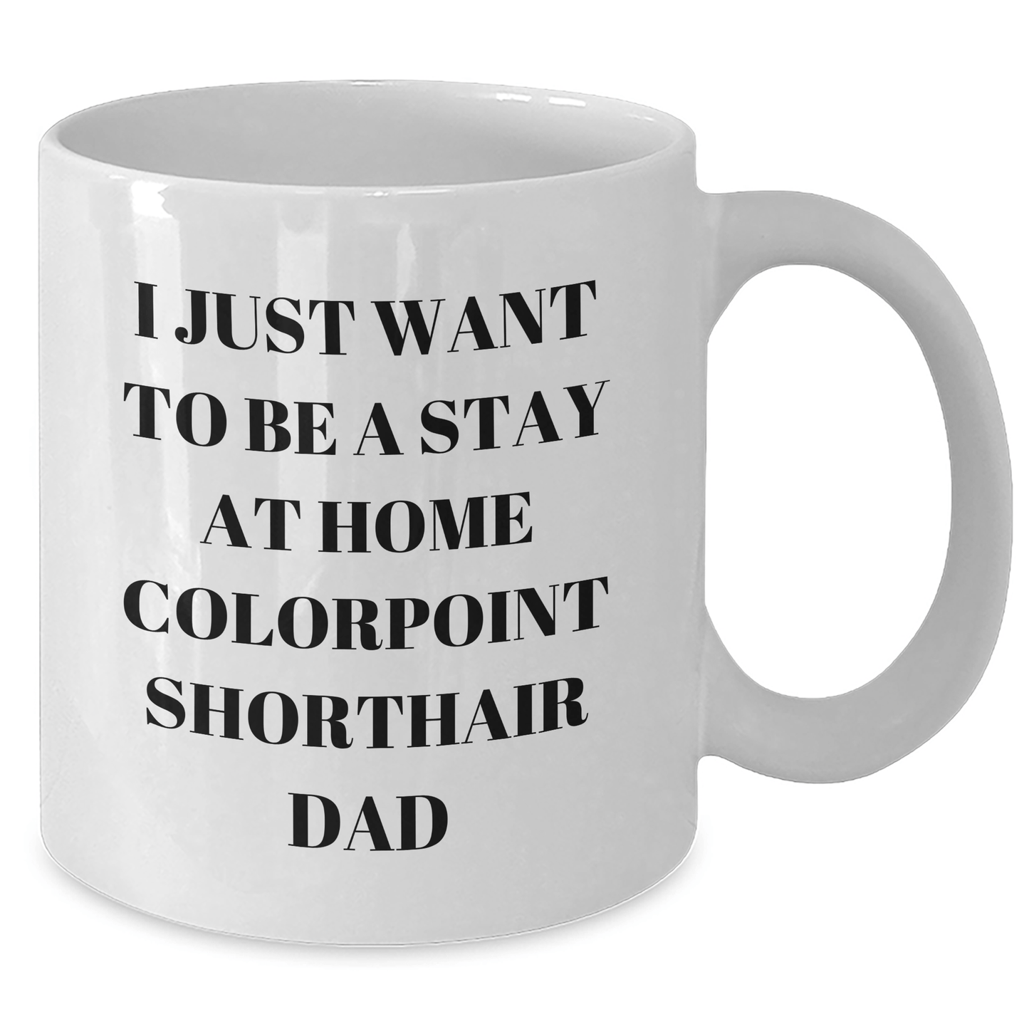 Colorpoint Shorthair Cat Dad Gifts - Funny White Coffee Mug for Father's Day, Gifts from Men to Friends and Family - Victory Thru Vision