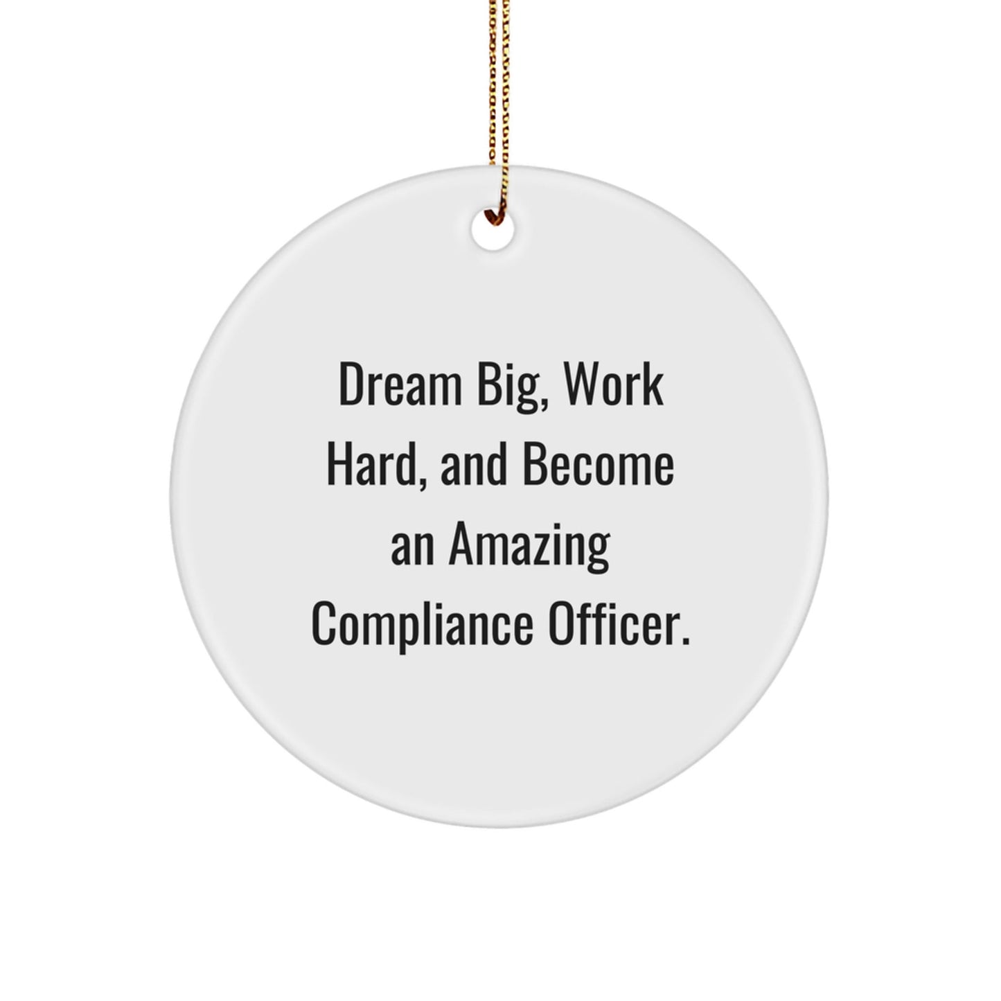 Compliance Officer Gifts: Funny Quote Inspired Circle Ornament, Gifts from Friends, Family, or Coworkers for Compliance Officer, Christmas Unique Gifts for Men or Women - Victory Thru Vision