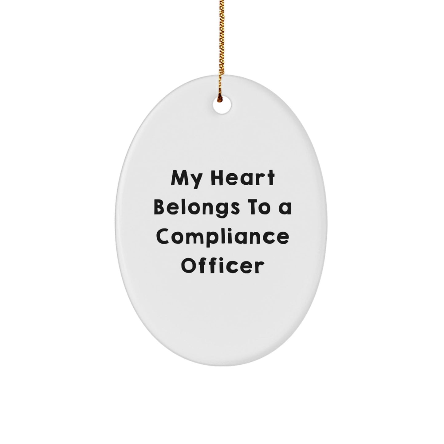 Compliance Officer Gifts, Funny Quote Oval Ornament, Christmas Unique Presents from Friends and Family - Victory Thru Vision