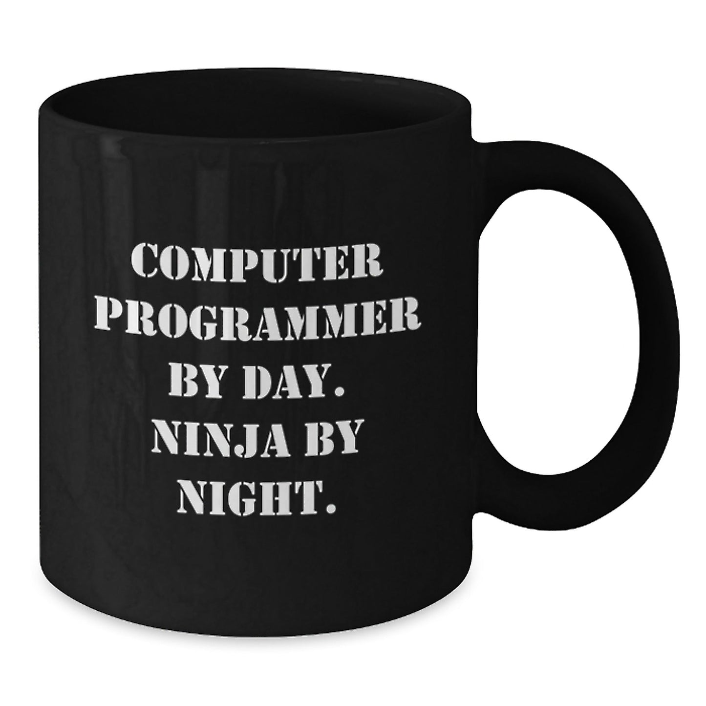 Computer Programmer Gifts from Friends, Funny Ninja Mug for Birthday, 'Computer Programmer By Day. Ninja By Night.' Quote - Victory Thru Vision