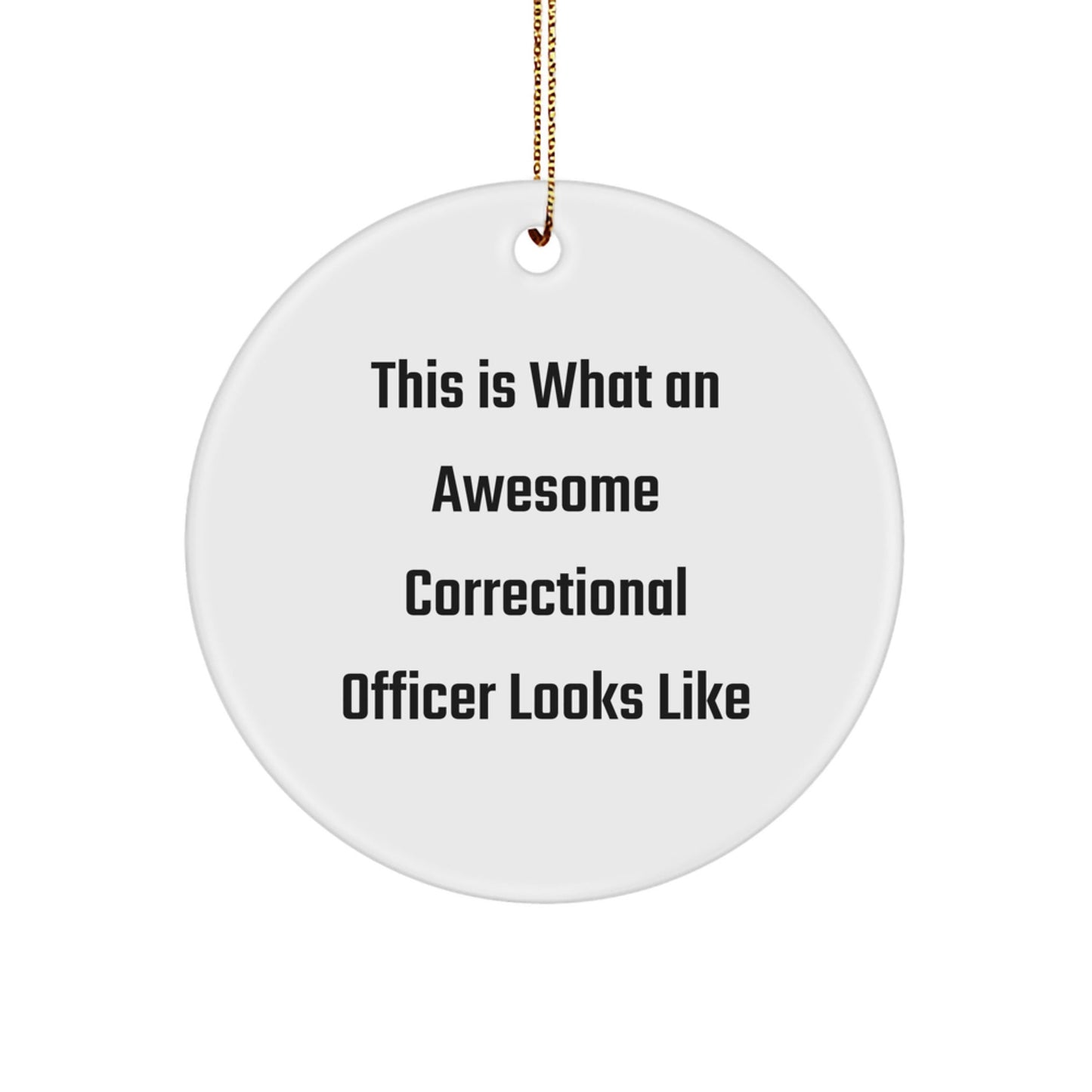 Correctional Officer Gifts from Friends - This Is What An Awesome Correctional Officer Looks Like Circle Ornament for Men Women Friends Family - Unique Christmas Unique Gifts - Victory Thru Vision
